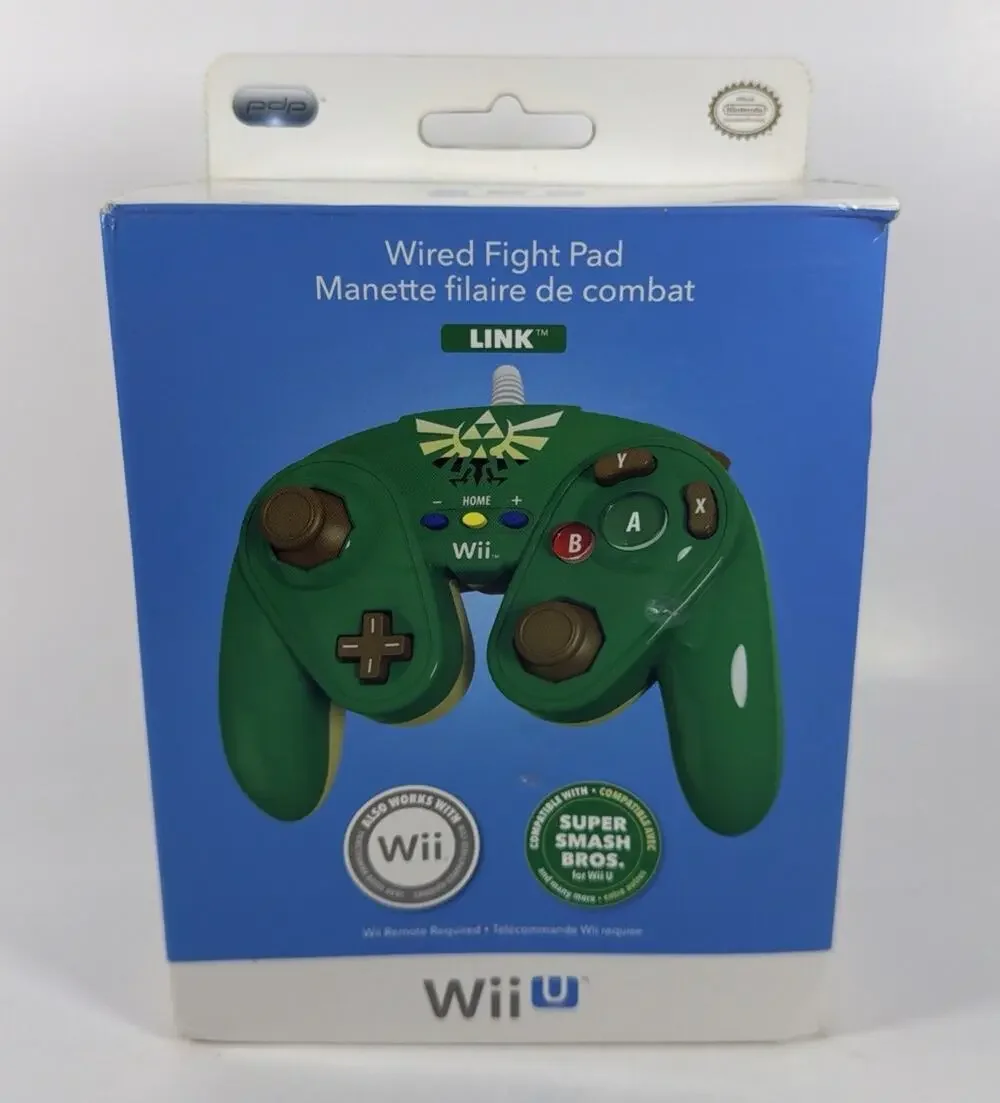 PDP Zelda Link Wired Fight Pad Controller for Nintendo Wii U / Wii – Sealed